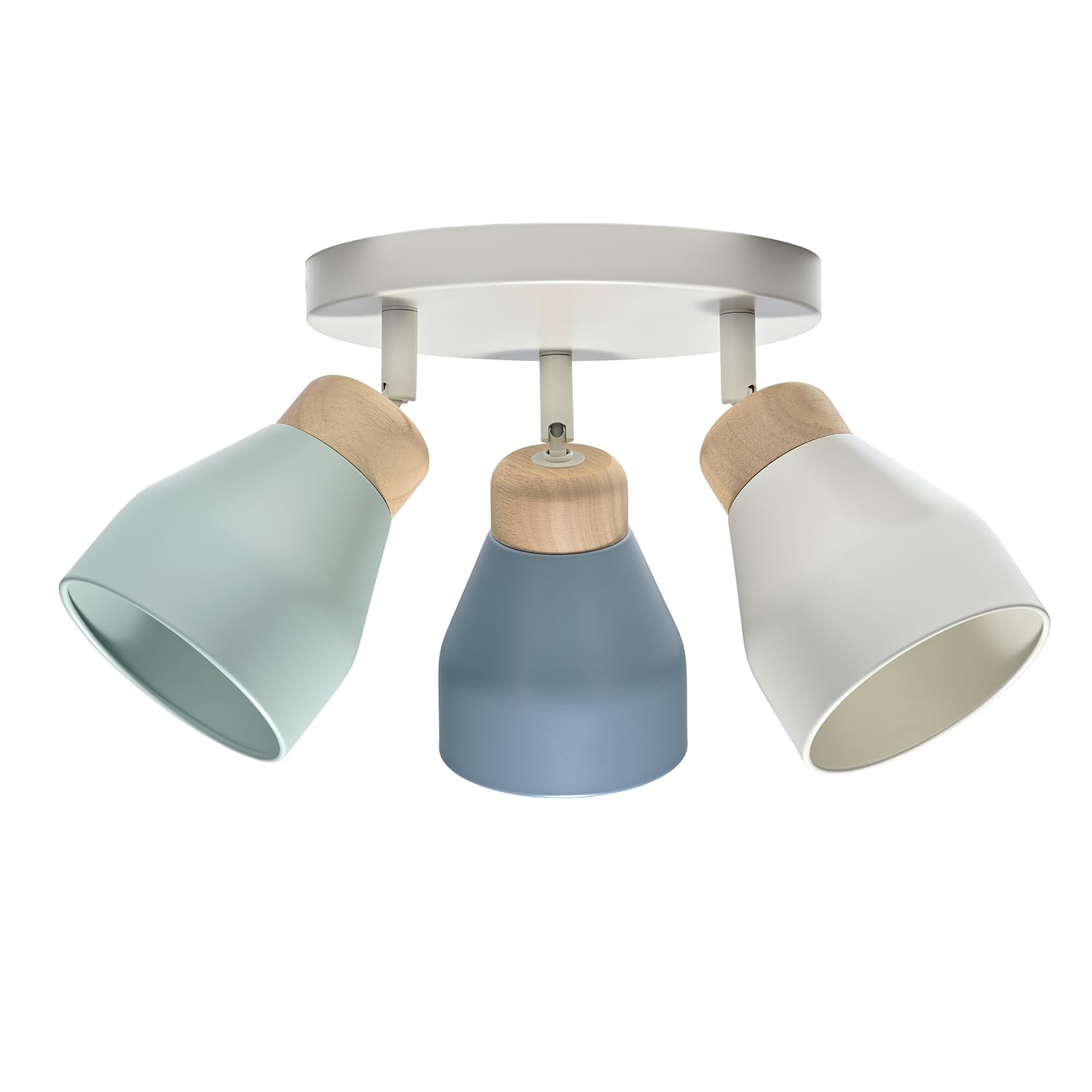 Ceiling Light - Adjustable Shades - Grey, Duck Egg Blue, Dusk Blue - Metal