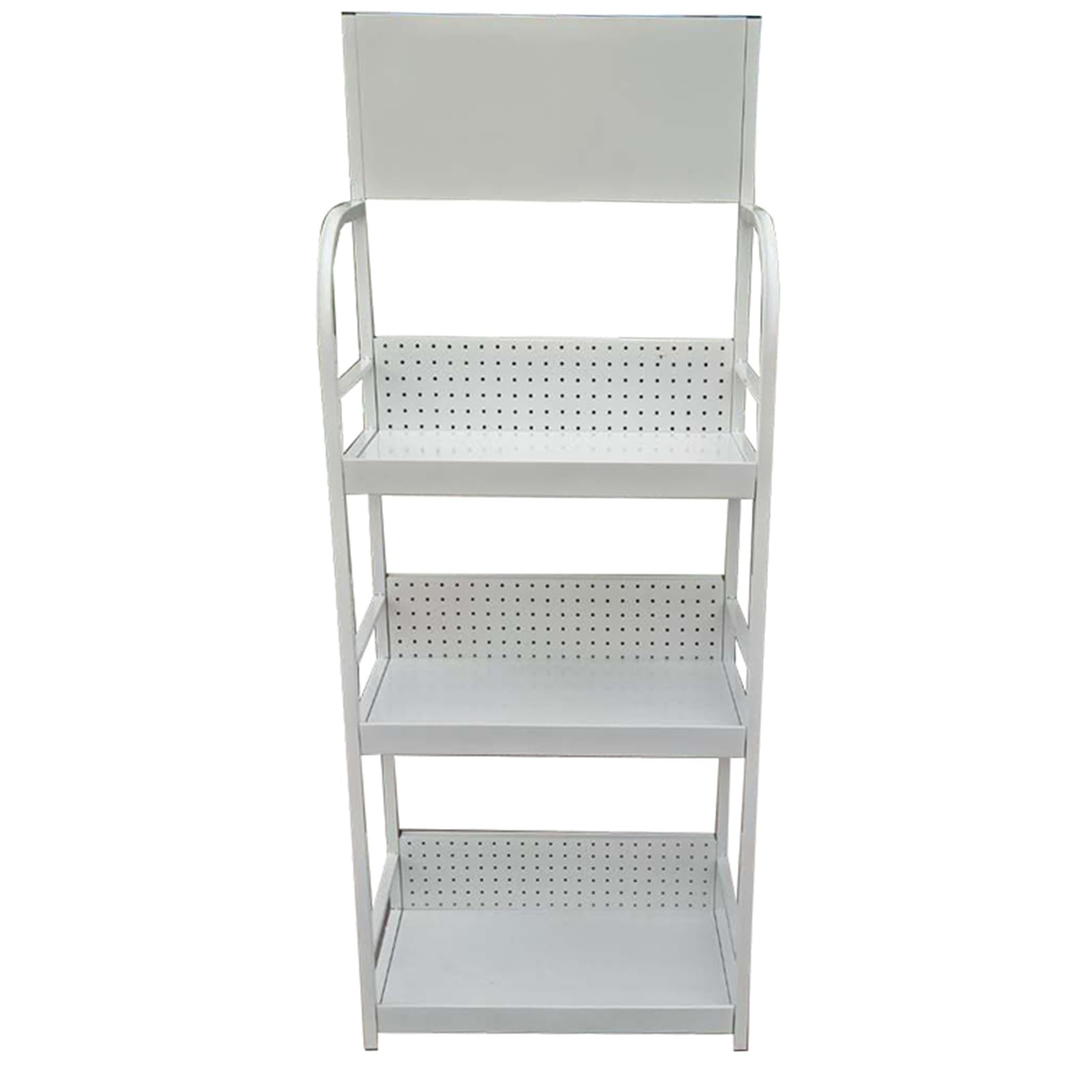 Generico Ampio Organizer per Snack per supermercati e minimarket, Versatile espositore da Pavimento per Frutta, Patatine e generi Alimentari, Soluzione di stoccaggio Bianca per la dispensa.