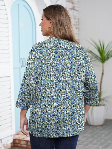 Chulianyouhuo Womens Plus Size Tops 3/4 Sleeve Casual V Neck Tee Shirts — view 4