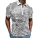 FASLOLSDP Hombres 3D Impreso Cremallera Verano Casual Blusa Manga Corta Tops Con Cuello alto, Blanco, XL