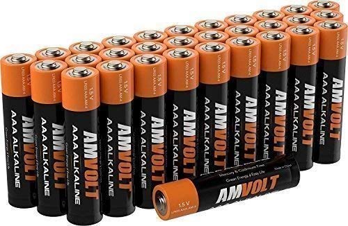 28 Pack AmVolt AAA Batteries [10 Year Life] Premium LR3 Alkaline Battery 1.5 Volt Non Rechargeable Batteries for Watches Clocks Remotes Games Controllers Toys AAA-Batteries - 2027 Expiry Date