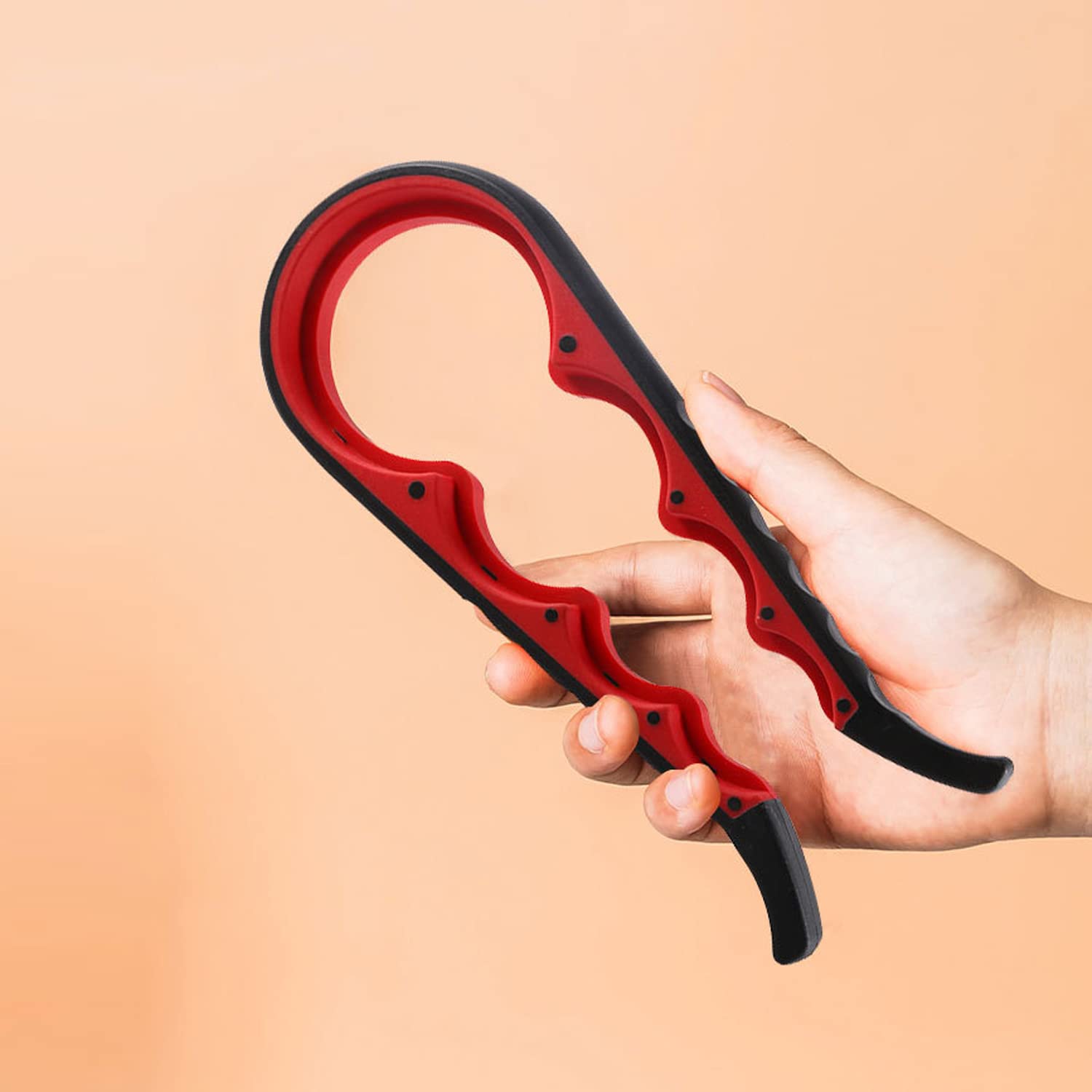 Spring.Rd 4-in-1 Jar Opener Set, 4 Packs Rubber Jar Opener for Weak Hands Seniors with Arthritis, Black and Red, Plastic - Image 3