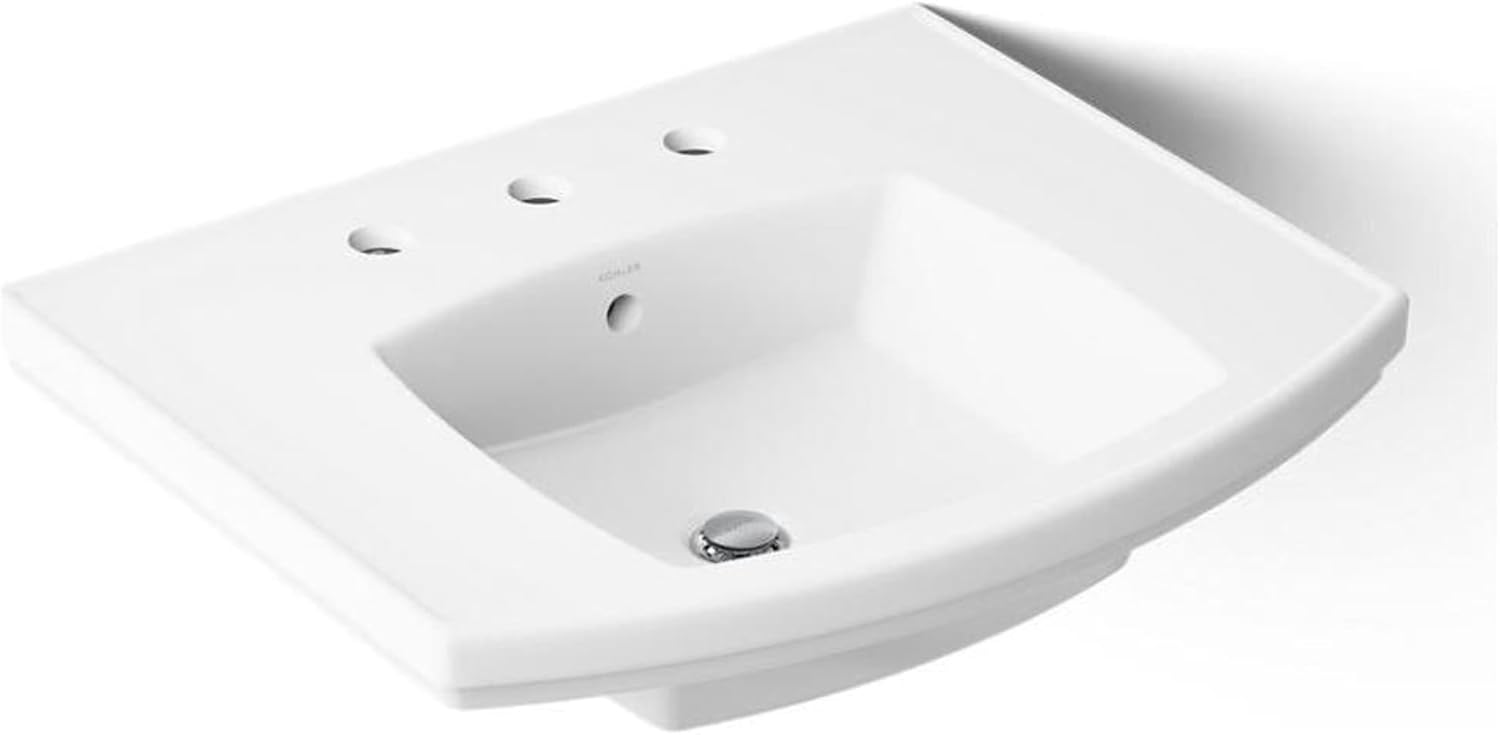 Kohler Kelston Pedestal Bathroom Sink With 8-in Centerset Faucet Holes