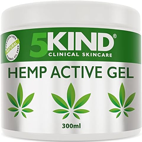 5kind Hemp Active Gel 300ml - High Strength Hemp Oil Formula - Joint & Muscle, Back Pain, Relief for Sore Muscles, Soothe Feet, Knees, Neck, Shoulders - Hemp Cream Rich in Natural Extracts Cover