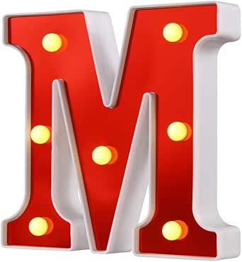 Samapet M LED Marquee Letter Lights Sign 26 Alphabet Light Up Marquee ...