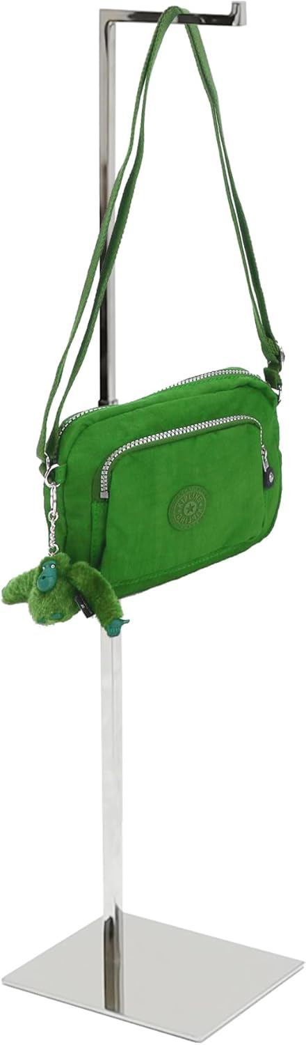 FixtureDisplays® 5X5X15-27" L-Shaped Purse Display Adjustable Height Stainless Steel Floor-Standing Metal Women's Handbag Display Holder 21996-1D