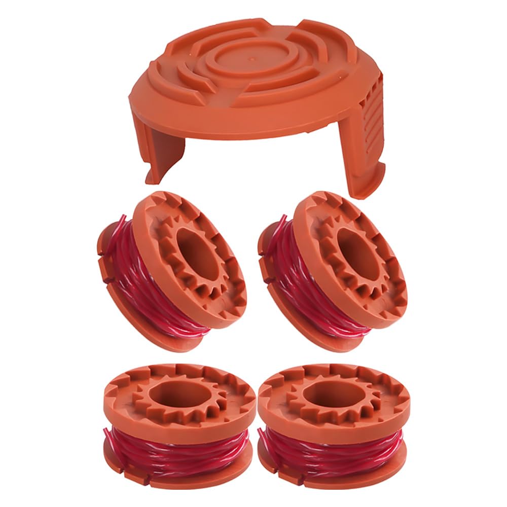 Txdzking 1 4 Lawn Trimmer Spool Line And Spool Cover Cap Compatible With Worx Wg180 Wg163 Wg175 And 20V Grass Trimmers,Double Autofeed Spools (.65Mm X 3M)