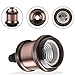 DiCUNO E26 Edison Vintage Lamp Socket, Retro Pendant Lamp Holder, Light Sockets Replacement, Antique Look for Industrial, Decorative, DIY Lighting, 600℃ Heat Resistant, 4 Packs (Red Copper Color)