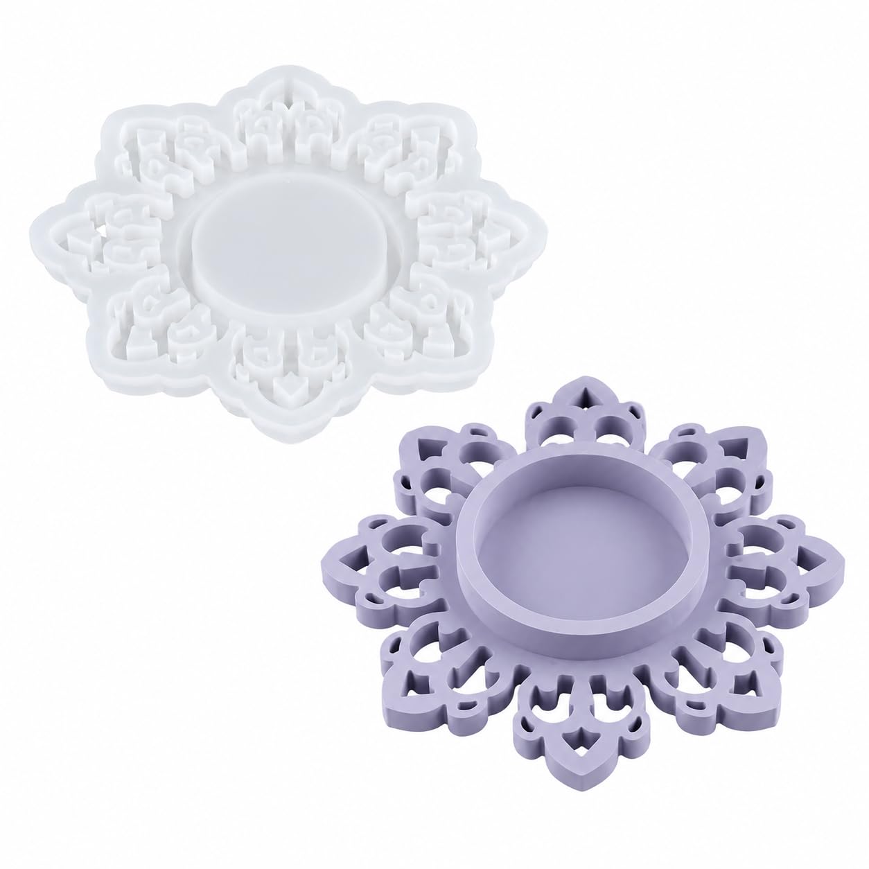 Mandala Silicone Mould for Concrete Art, Jesmonite, Plaster of Paris, Resin & Cement | Decorative Tea Light Candle Holder, Coaster & Tray Mould | Reusable DIY Casting Mold-image-32