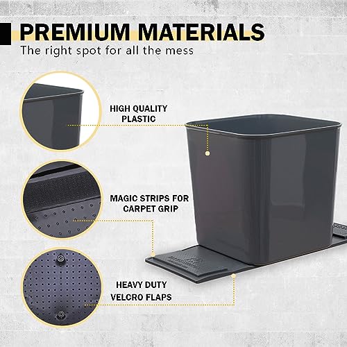 Image of Car Trash Can with Stability Flaps, 1.4 Gallon Car Garbage Can, Durable Plastic Auto Trash Bin for Car Floor or Seat Area, Vehicle Trash Container with 20 Bags for Cars SUVs Trucks (Gray)