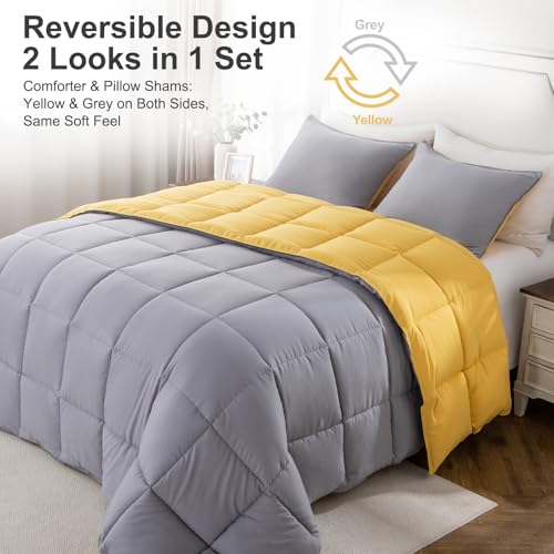 Image of California King Comforter Set, Reversible,Goose Down Alternative,All Season
