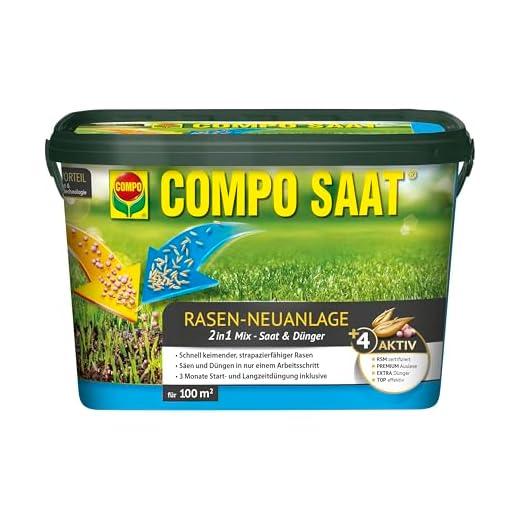 Compo SAAT Rasen-Neuanlage-Mix, Mischung aus Rasensamen und Rasendünger mit 3 Monate Langzeitwirkung, 2,2 kg, 100 m²