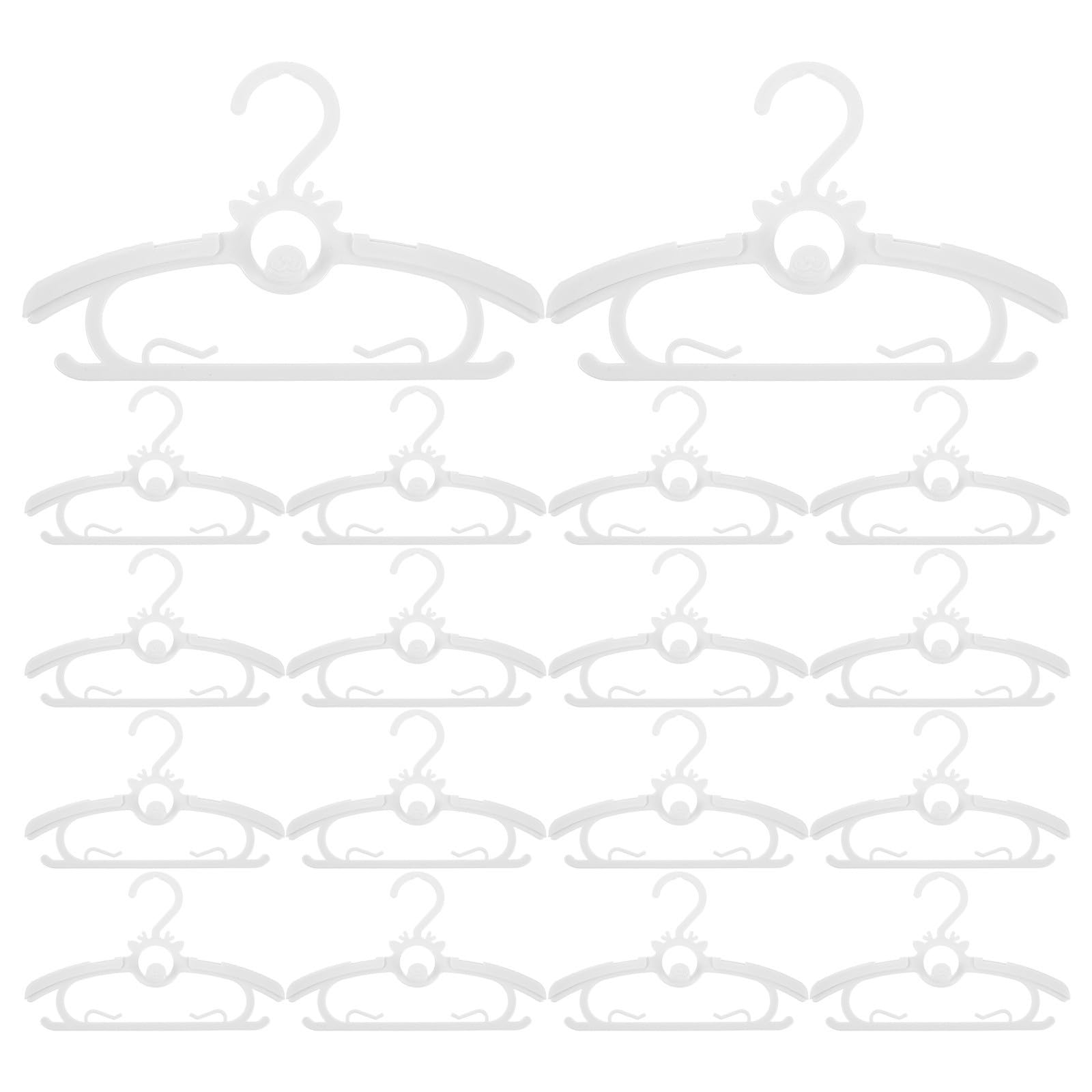 YARNOW 30 Piezas Perchas para Bebés, Perchas para Pequeños Extensibles de Plástico Blanco, Ajustables, Telescópicas, Ahorro de Espacio, para Vestidos y Ropa, para Armario Infantil