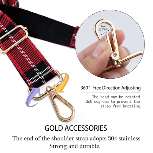 Image of Dsigo Purse Strap, 1.5 inch Wide Gold Alloy Buckle Floral Printing Crossbody Shoulder Strap for Bag Handbag Crossbody Bags