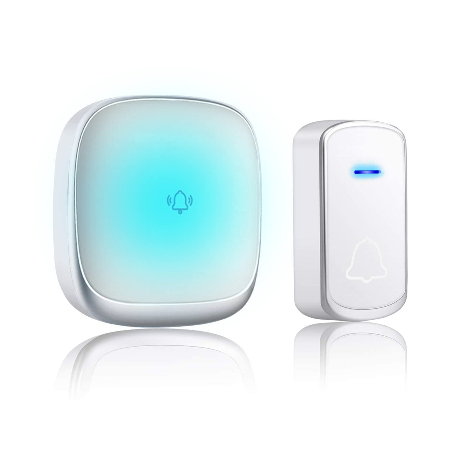Stanchev Door Bell Wireless for Home,IP44 Waterproof Wireless Doorbell Operating at 300m/1000ft,58 Melodies, 4 Levels Volume with Rainbow Color LED Flash Indicator,Call Bell for Home,Office, Elderly