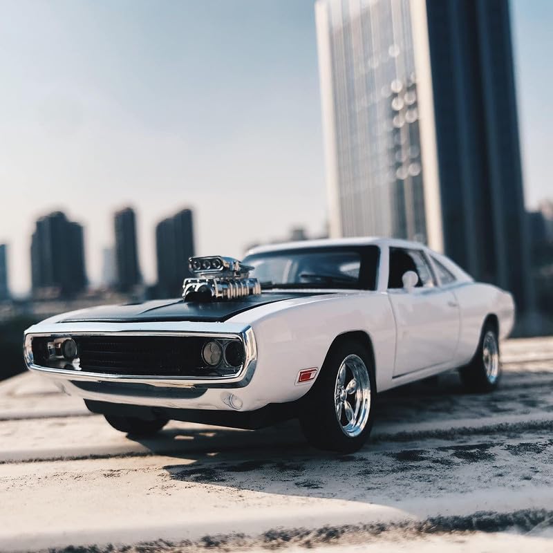Image of Kids Model 1:32 Fast & Furious 7 Die Cast Metal Car Pull Back Action Opening Doors with Realistic Engine Sound Lights Toy Car Gift for Boys - White