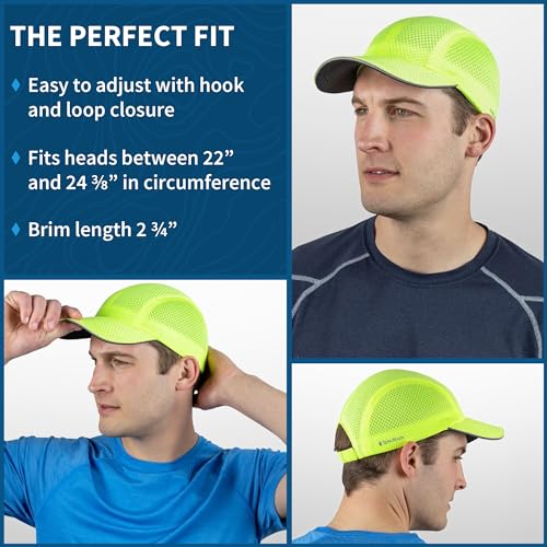 Image of TrailHeads Race Day Men's Running Hat - Lightweight, Quick Dry Mesh Cap with Reflective Accents & Sweatband - Performance Cap