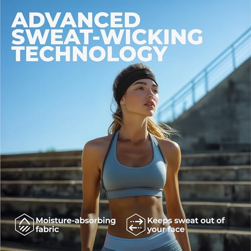 Image of Tough Headwear Tough Outfitters Headband for Men - Mens Headbands - Working Out Sports Performance Head Bands - Athletic Cycling Running Sweat Band, Football Headbands - Sweat Bands Men /Women