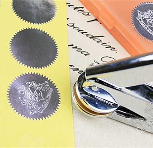 MDLG 50Pcs Blank Metallic Gold Embossed Certificate Seals Stickers Scallop Edge Embossed Certificate Seals Stickers Stamp Sealing Certificate Self-Adhesive Seal Sticker (Gold)