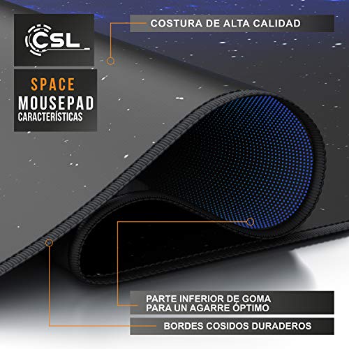 TITANWOLF - Alfombrilla de Ratón de Gran Tamaño 1200x600mm - Mouse Pad Gaming XXXL – Motivo Space - Precisión y Velocidad en Juegos - Antideslizante - Superficie de Tejido - para Ratón y Teclado - imagen 3