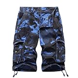 DGWZ Mens Cargo Shorts Multi Pockets Twill Cotton Relaxed Fit Outdoor Camo Cargo Short for Men