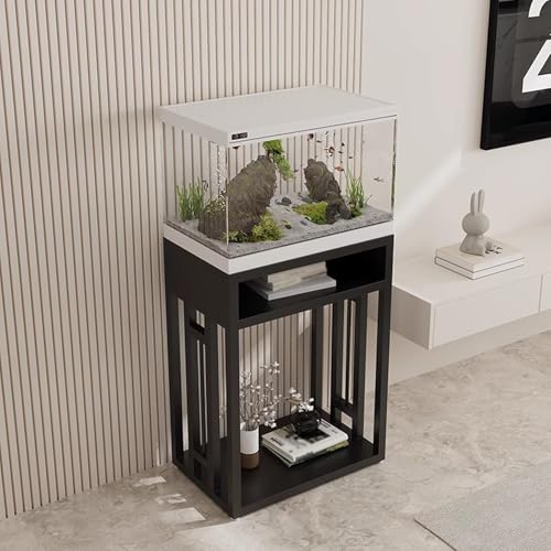 Support pour aquarium en acier noir 40x40 cm en métal résistant - 3