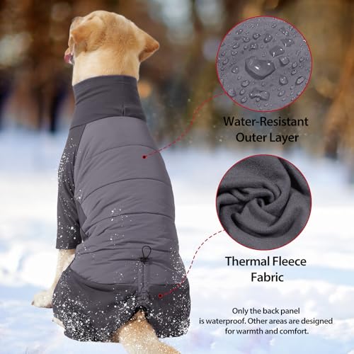 HEYWEAN Hundemantel Fleece mit Beinen Hundepullover Kleine Mittelgroße Grosse Hunde Wintermantel Hundejacke Winter Hundebekleidung Warm Fleecemantel Hund Jacke Hundeoverall Hundepyjama Fleecejacke