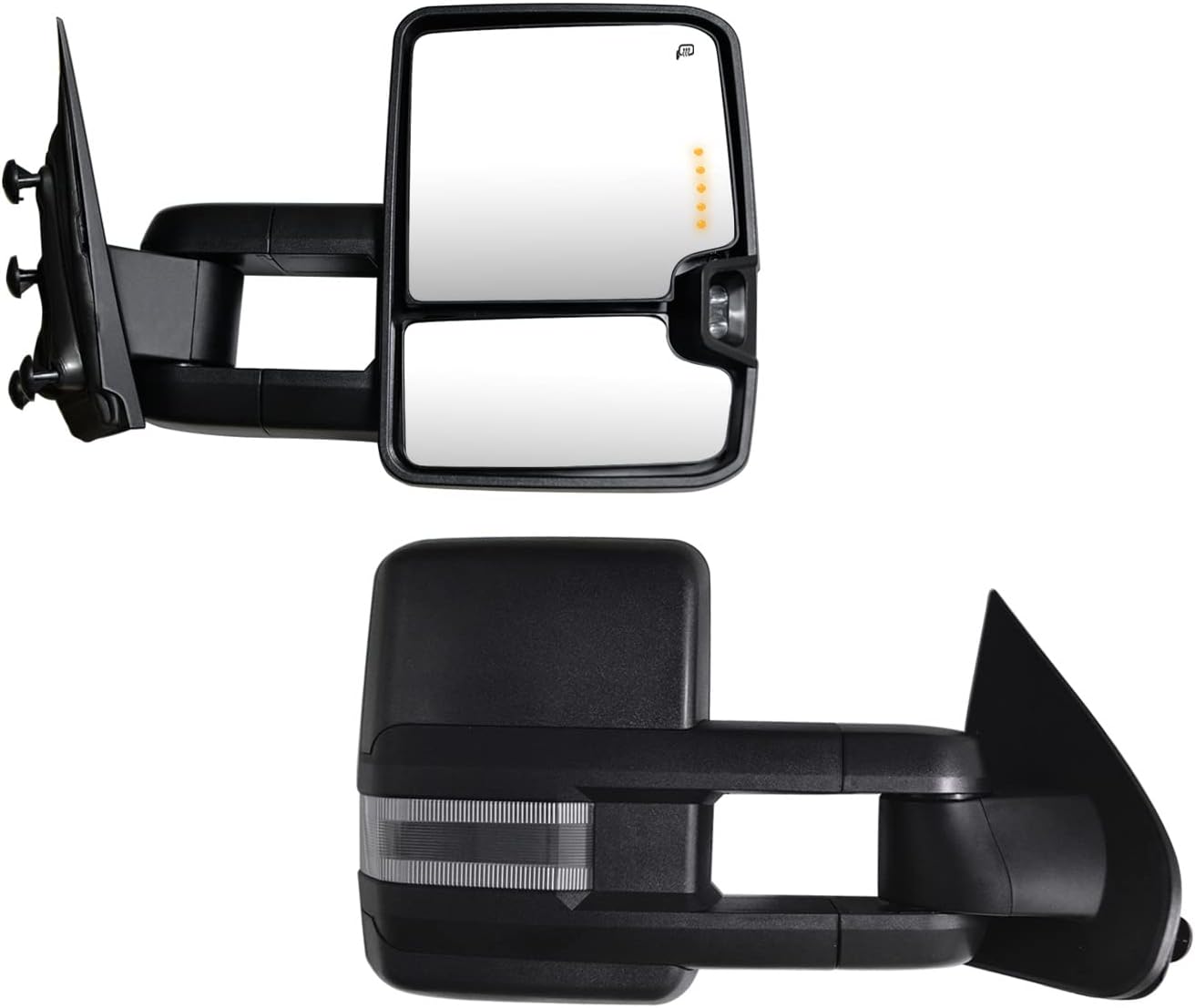 Towing Mirrors Compatible with 2014 2015 2016 2017 2018 Chevy Silverado GMC Sierra 1500 2500 HD 3500 HD Side Mirrors with Power Heated Turn Signals Clearance Lamp, Running Light Pair Set Black
