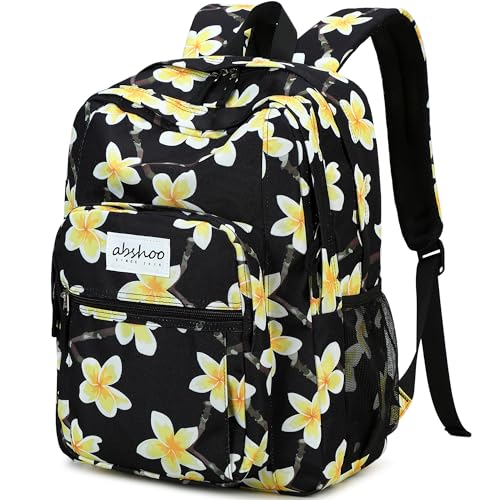 Image of abshoo Classical Basic Floral Womens School Backpack For College Teen Girls Water Resistant Bookbag (Floral Black D)