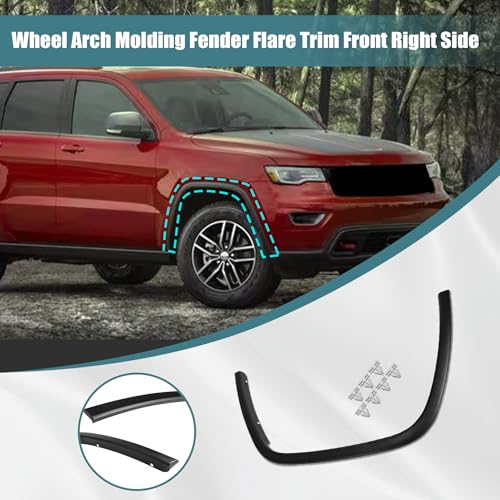 GXARTS Wheel Arch Molding Fender Flare Trim Front Right Passenger Side Replace 5XT68RXFAA 5XT66TZZAB Compatible with Jeep Grand Cherokee 2017 2018 2019 2020 2021 by GXARTS - Used condition - Image 2