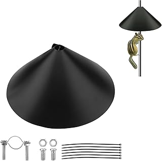 Wrap Around Squirrel Baffle, Squirrel Baffle Wrap Guard,Bird Feeder Squirrel Proof Baffle Squirrel Baffle for Pole, Protects Hanging Bird Feeders Plastic (Black,Size:14inch)