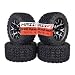 20" Tall MASSFX Black Pit Viper Golf Cart Wheel 20x10-10 and Tire Kit 10x7 4/101.6 4/4 Rim 4 SET