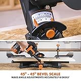 Evolution Power Tools R255SMS-DB+ Double Bevel Sliding Mitre Saw, Multi-Material Cuts Metal, Wood, Plastic & More - with Plus Pack includes Clamps, Dust Bag & Blades, 255mm (230V) - Image 6