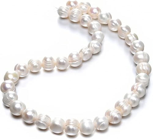 Adabele 2 hebras de cuentas sueltas redondas de patata natural real cultivadas de agua dulce de 0.433-0.472 in para fabricación de joyas y
