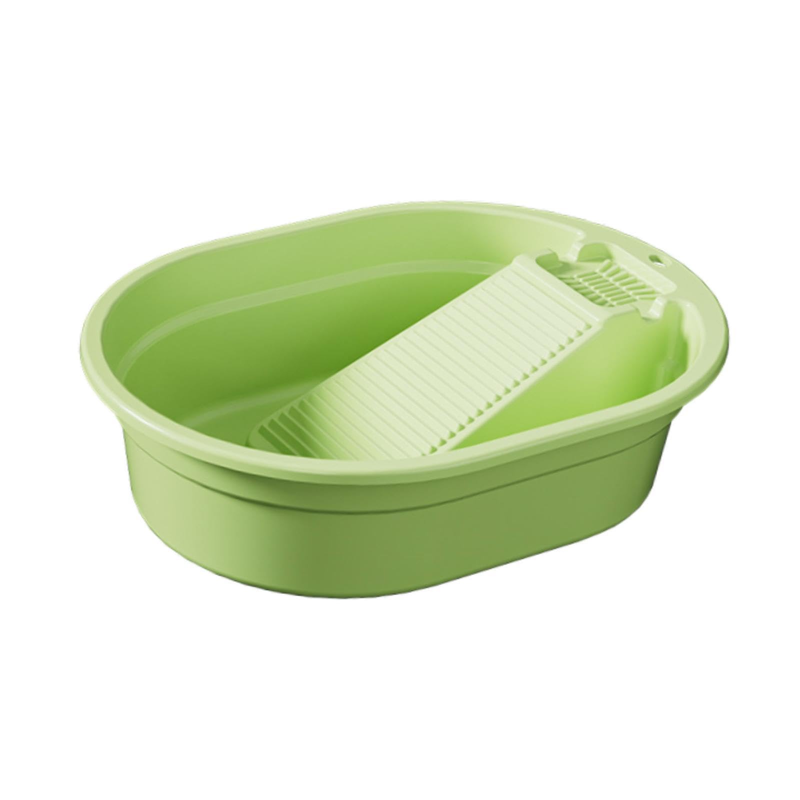 Washboard Basin Multifunction Space Saving Washtub for Clothes Bathroom Home Green-picture-22