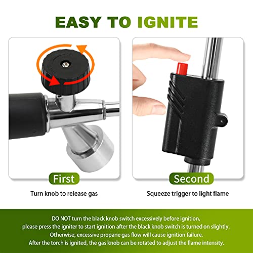 Weed Torch Propane Burner, 120,000BTU Blow Torch, Gas Vapor, self