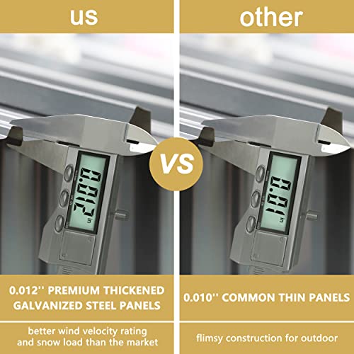 Mupater Outdoor Storage Shed 4X8 Ft, Garden Tool Shed, Metal Lean-To Shed Kit For Backyard Lawn With Lockable Door And Vents, Grey #TOP2