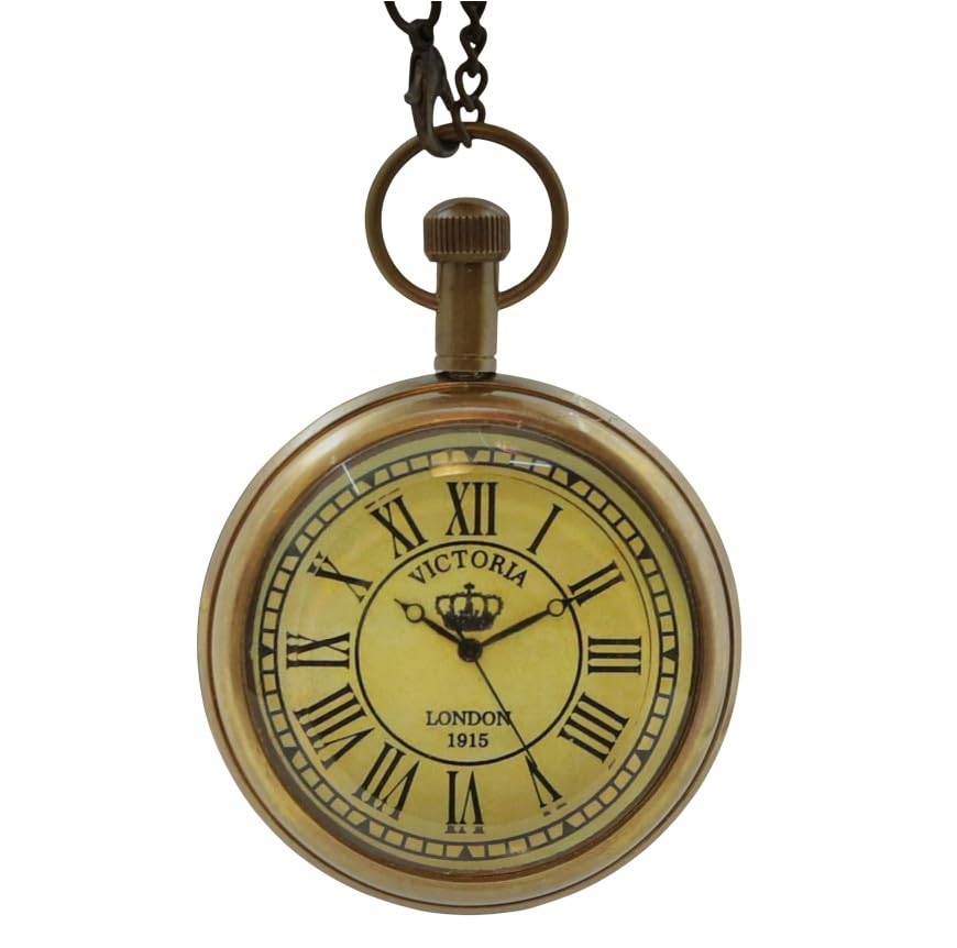 THINKSUP Vintage Style Brass Pocket Watch Necklace...