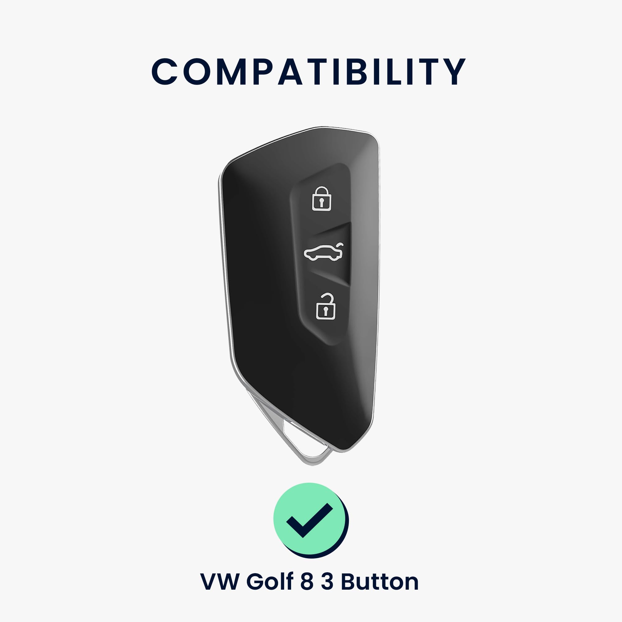 kwmobile Custodia Coprichiave Compatibile con VW Golf 8 con 3 tasti Cover - Copri Telecomando Chiave Auto - Copri Chiavi Macchina nero / rosso