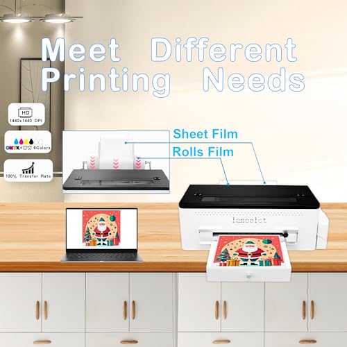 Lancelot A3 l1800 DTF Transfer Printing Machine with Roll Feeder, White Ink Circulation and Easy Operation,DTF Printer Bundle for Dark and Light Clothing (Printer+Oven+Laptop+consumable) - Thumbnail 2