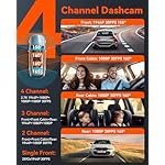 Vantrue N5 4 Channel WiFi 360° All Sides Dash Cam, STARVIS 2, IR Night Vision, 2.7K+1080P*3 Front Rear Inside Dashcam, Voice Control, GPS, 24 Hours Buffered Parking Mode Dash Camera, Support 512GB Max - Image 2