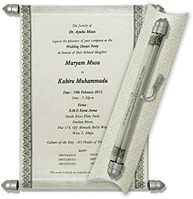 Scroll Invitations, Scroll Wedding Invitations, Wedding Scrolls (10 pcs) (White)