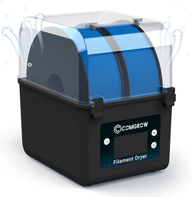 Filament Dryer Box, Comgrow Filament Dryer Keeping Filament Dry During Printing, Filament Storage Dry Box Wide Compatibility with PLA PETG ABS Silk Material