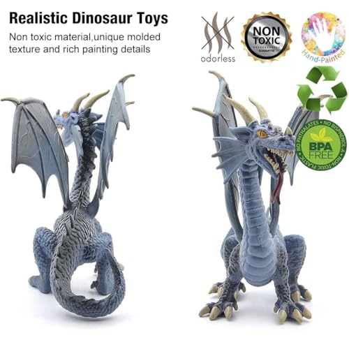 Image of 3D Flying Dragon Dinosaur Toys for Kids Realistic Dinosaurs Figure Playset Item Learning & Educational Dino World Dragons Toys for Girls & Boys Animal Action Figurine Birthday Gift