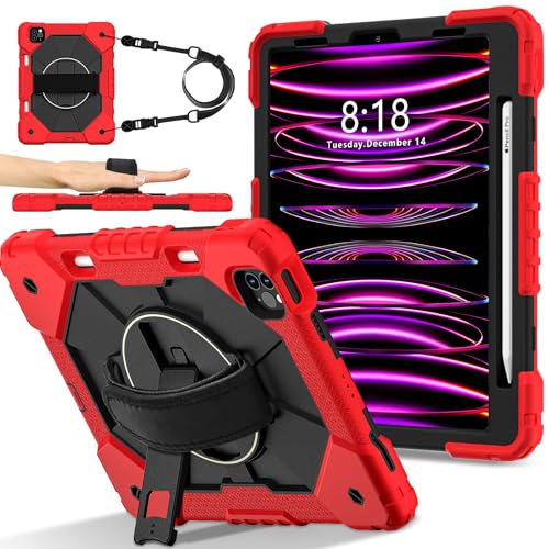 Coque iPad 11 antichoc silicone noire rouge compatible modèles 2018 à 2022