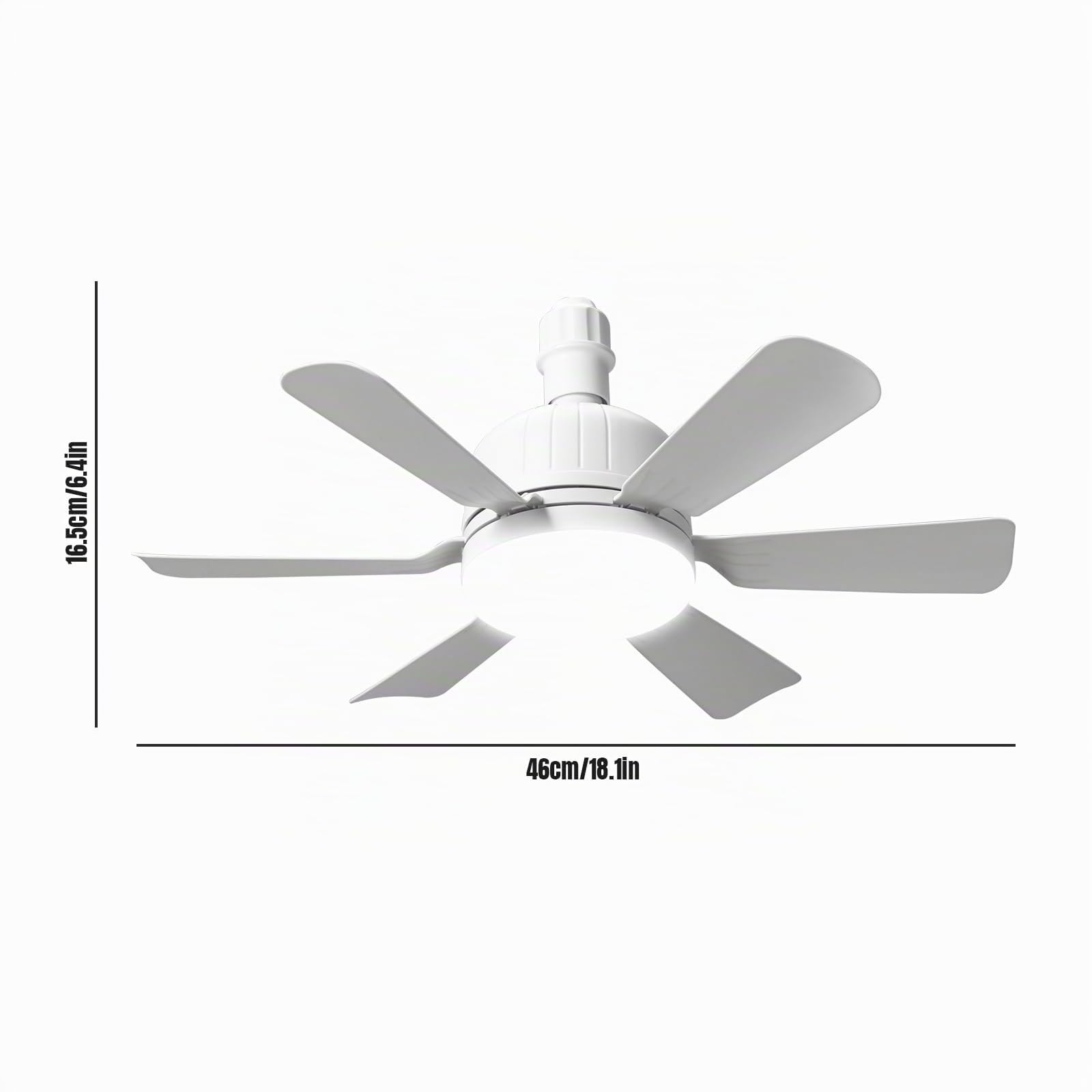 Ventiladores de techo con luces y mando a distancia, 24 W Bombilla Ventilador de techo, 3 velocidades, Lámpara E27 Ventilador de techo silencioso para sala de estar, dormitorio, dormitorio (6
