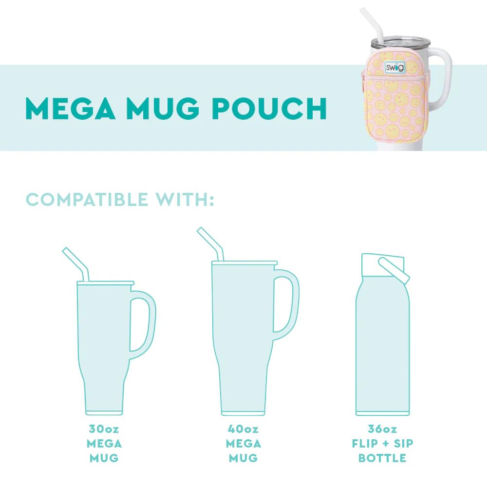 Swig Life Mega Mug Pouch, Water Bottle Bag with Adjustable Strap, Water Bottle Fanny Pack with Zippered Phone Pocket, Tumbler Accessories (Howdy Yall)