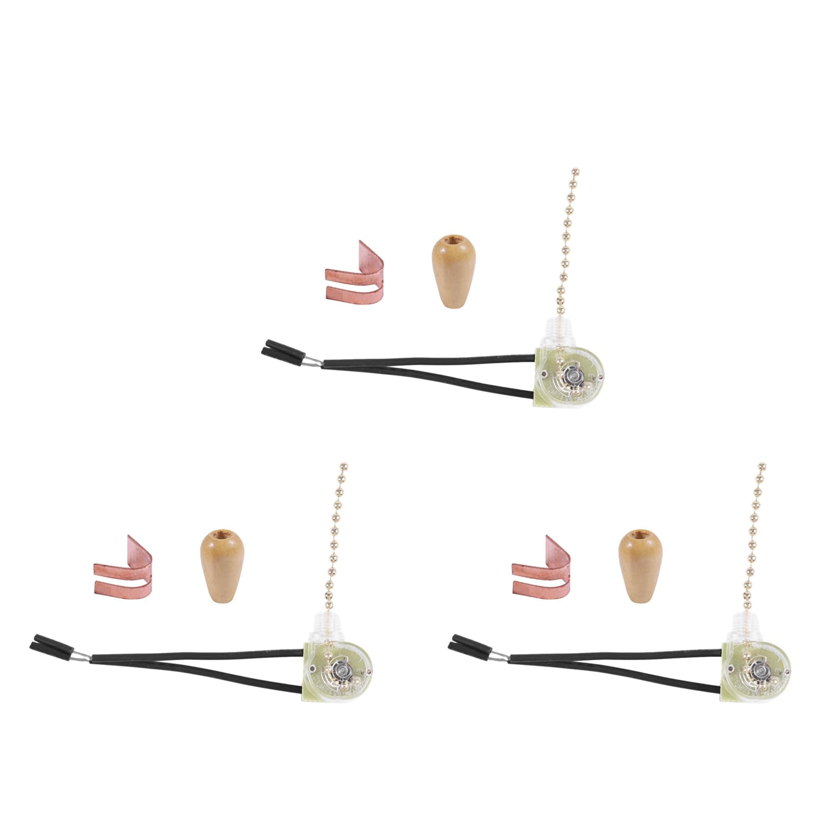 Jnchdghwa As Shown 3X Lighting Ceiling Fan Light Switch W Pull Chain 3A 250Vac 6A 125Vac