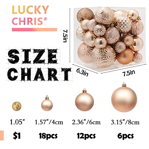 Christmas Ball Ornaments Christmas Tree Decorations 36pcs Shatterproof Christmas Ornaments Set with 6 Styles in 3 Sizes(Small, Medium, Large) - Image 8