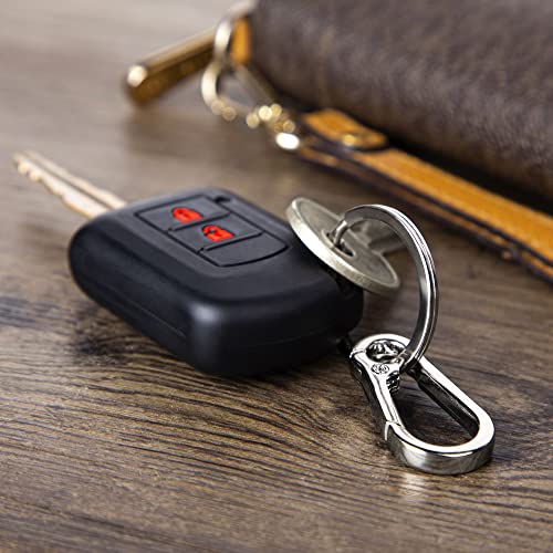 Image of CREST 4 pcs Multipurpose Keychain Clip - Secure Zinc Carabiner with Steel Keyring for Easy Access to Your House and Car Keys